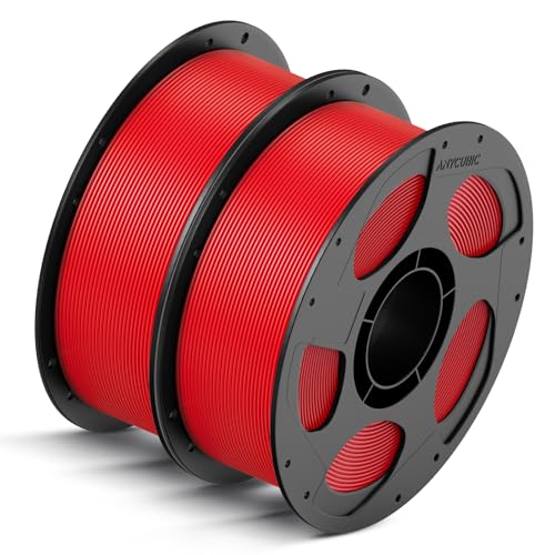 Image of ANYCUBIC High Speed 3D Printer Filament 1.75mm Bundle, Rapid PLA Filament with High Prints Quality, Dimensional Accuracy + /- 0.02mm, 1KG Reusable Spool, 2KG Bright Red