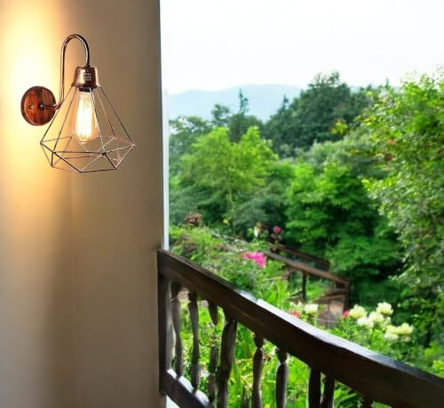 Image of Geometric Antique Bronze Metal Wall Light, Modern Industrial Decorative Sconce, (Bulb not Included) Small Pack of 1