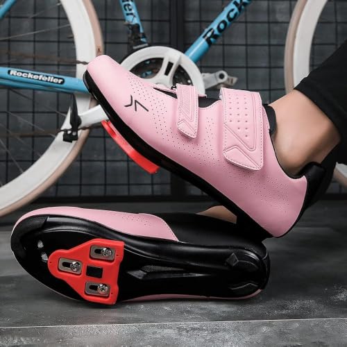 Image of Mens Womens Cycling Shoes Compatible with Peloton Road Bike Riding Bicycle Pre-Installed Delta Cleats