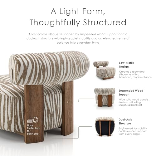Sillón Plegable Chenille Beige miniatura 6