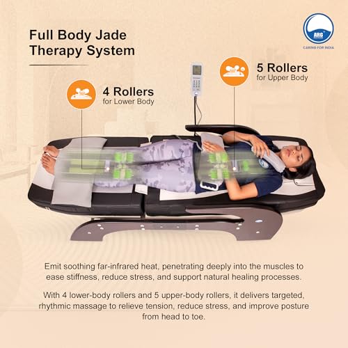 Image of ARG HEALTH CARE 900 Stone Heating Mat For Back Pain Relief & Muscle Relaxation Far Infrared Heating Mattress Improve Circulation EMS Full Body Massage Therapy Use For Office Home Clinic (Jade Thermal Massage Bed)