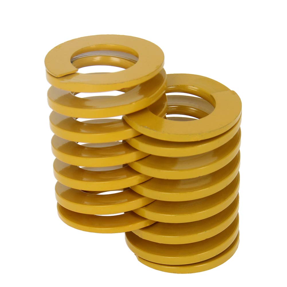 MroMax 30mm OD 40mm Long Spiral Stamping Light Load Compression Mould Die Spring Yellow 2Pcs