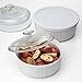 Corningware French White 6 White Includes: 1.5 Qt and 2.5 Qt Round casserole w/covers