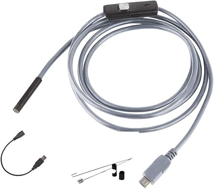 POUDE Endoscopio,HD 6 Leds impermeabiliza la c?mara 5.5mm,Apoyo Android/Windows 2000/XP/Vista/7,Gris(5M) POUDE Endoscopio,HD 6 Leds impermeabiliza la c?mara 5.5mm,Apoyo Android/Windows 2000/XP/Vista/7,Gris(5M)