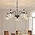 CNRATYE 5-Light Vintage Black Crystal Chandeliers for Dining Room, Antique Victorian Chandelier, Modern Farmhouse Hanging Light Fixtures for Kitchen Island Living Room Bathroom Office