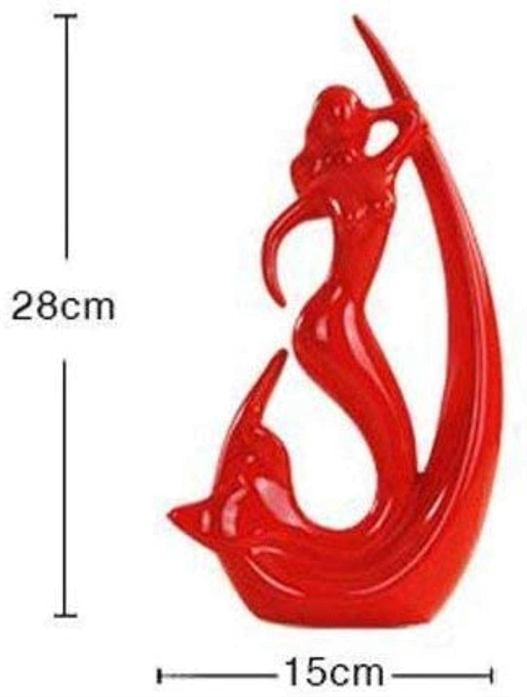 Estatua Creativa de Sirena, decoración de Mesa de Estatua de cerámica, Accesorios de decoración del hogar, Estatua Artesanal de Mesa (B)