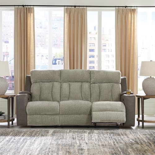 Image of Signature Design by Ashley Power Reclining Sofa with Heat and Massage