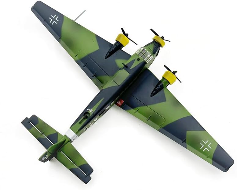 1:144 Scale Ju52 Transport Jet Model, Alloy Simulation Military Airplane, Metal Diecast Vintage Aircraft Models for Collection and Desktop Display.
