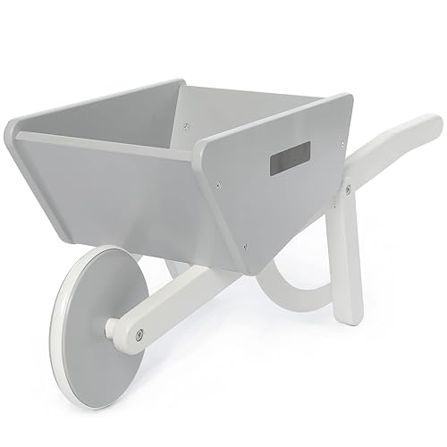 Carretilla para niños, carretilla de juguete de madera para niños y exteriores, para interiores y exteriores