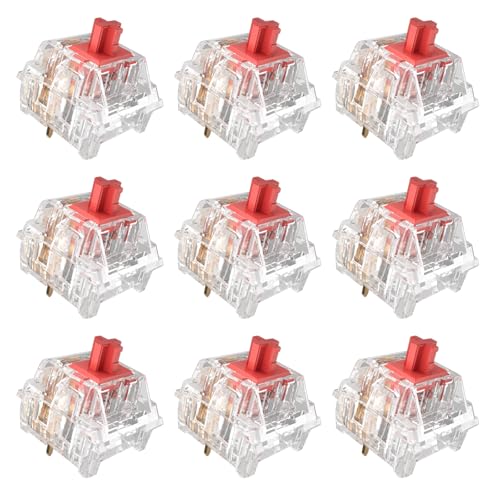 Image of Zhouwang Burgundy Red Linear Switches, 3-Pin Pre-Lubricated Linear Switches, Dustproof and Waterproof for Mechanical Keyboards. (90Pcs)