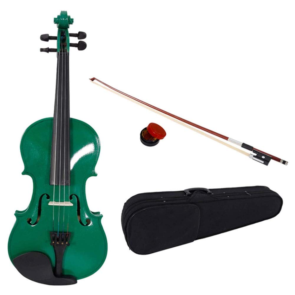 Violino Standard da Studente, per Principianti, Nuova Custodia for Violino Acustico 4/4 Bow Rosin Green - Set di violini for Bambini Principianti Studenti Adulti