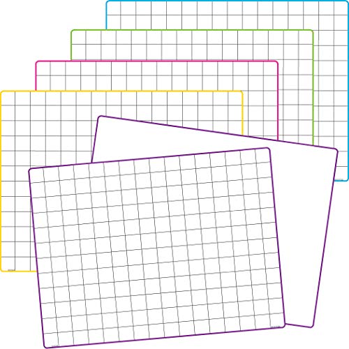Teacher Created Resources TCR77253 Math Grid Dry Erase Boards, Set of 10, Multi
