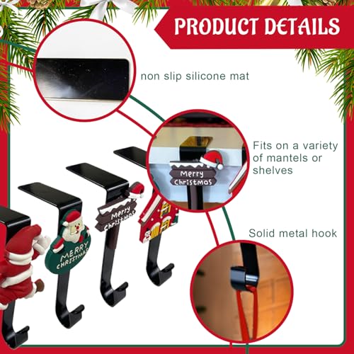 Porte-bas de noël sans perçage pour protéger votre cheminée des rayures - 4