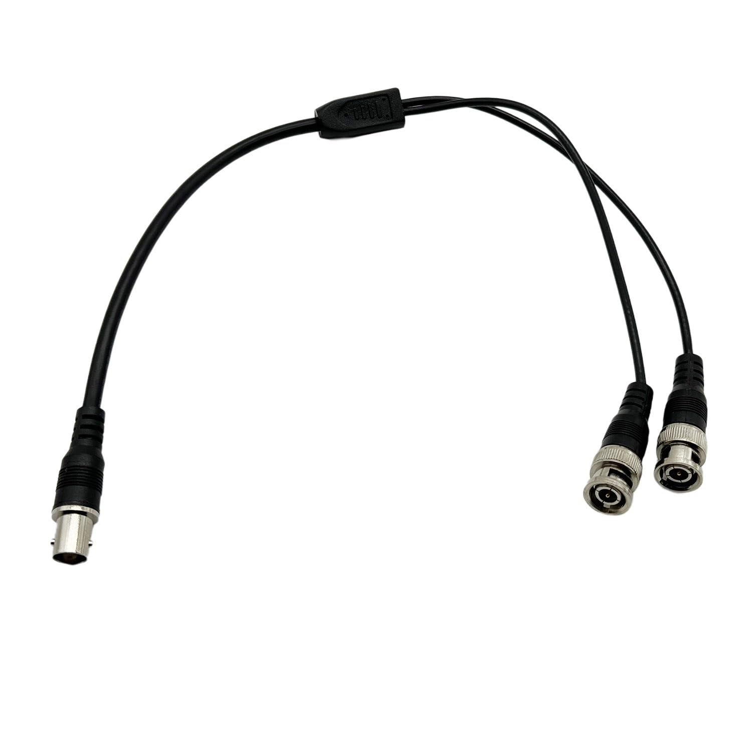 1pc BNC Splitter Cable, Female to Dual 2X BNC Male Coaxial Coax Connector Adapter Cable, for CCTV System Radio Modem Camera Video Equipment 0.4m