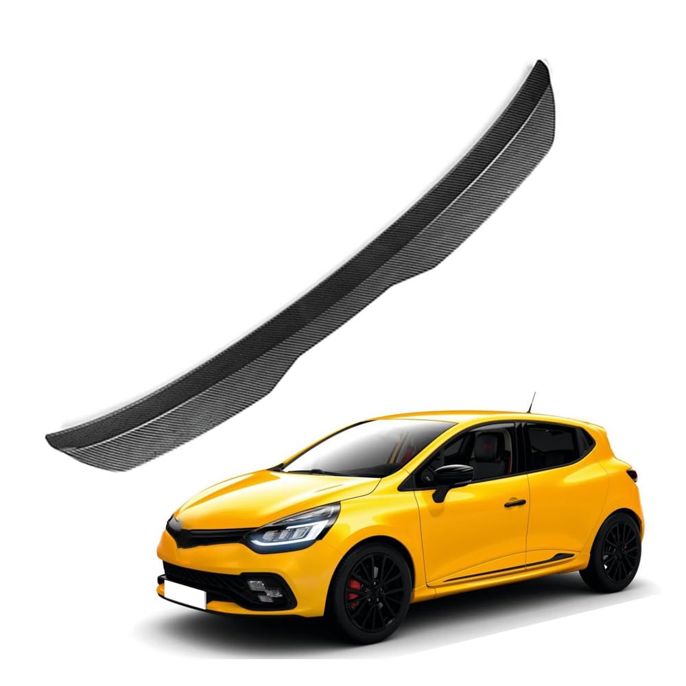 Kizmiq B/Carbon Fiber Car Rear Spoilers,For Ren-Ault Clio 4 Iv 2012 2013 2014 2015 2016 2017 2018 2019 2019 Roof Wing Hatchack Modification As Spoiler Reduces Drag Improve Fuel Efficiency Spoiler