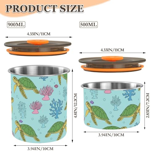 Envase Hermético de Acero Inoxidable 900ml Azul Coral miniatura 2
