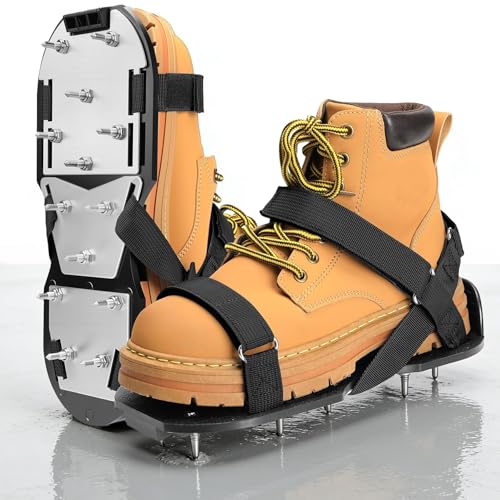 DenForste Epoxy Floor Spiked Shoes, Fully Assembled Gunite Spiked Shoes with 3/4' Short Spikes for...