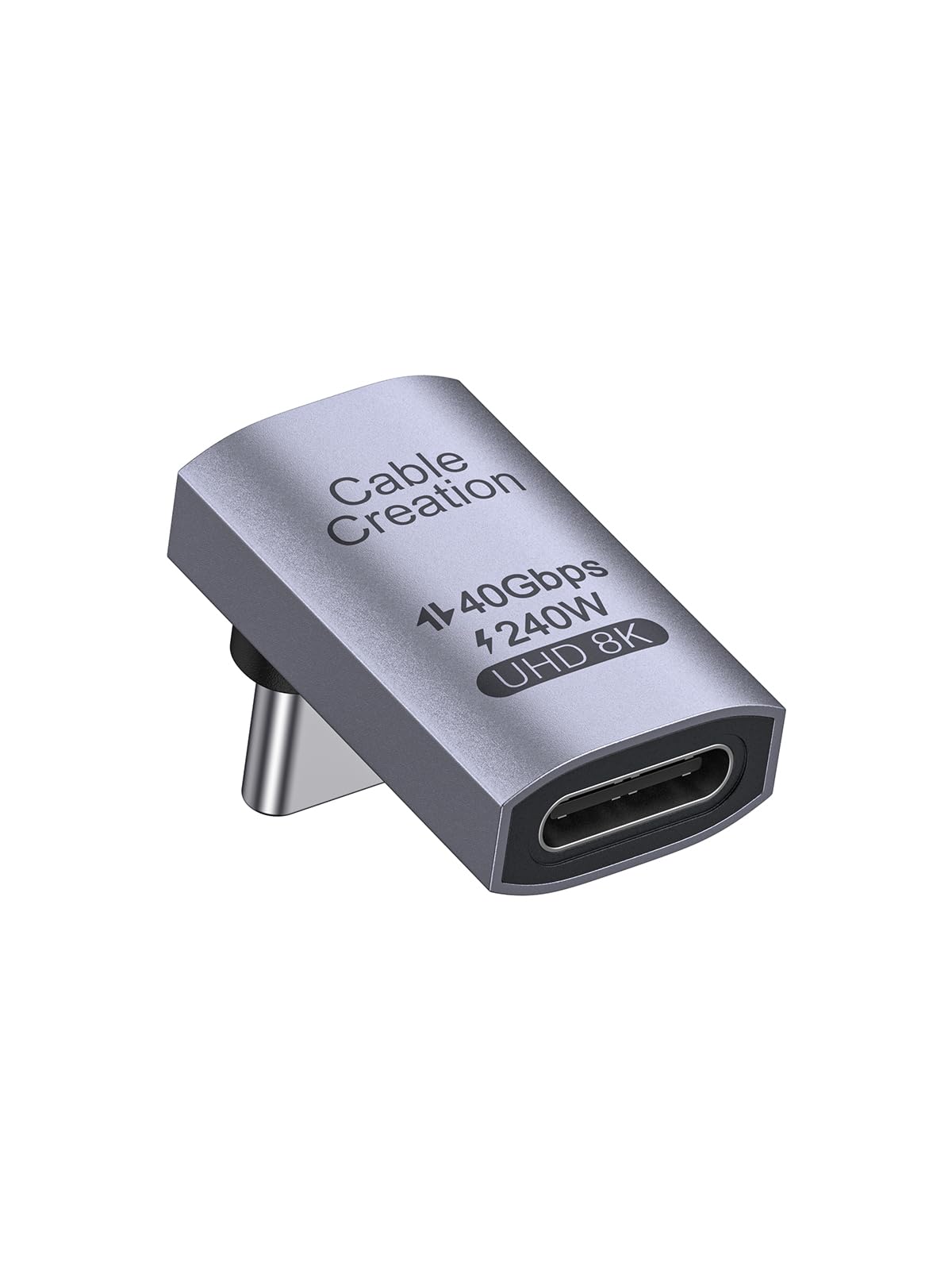 CableCreation 90 Degree USB C Adapter, Right Angle USB C Male to Female Adapter 40Gbps 240W Compatible with Steam Deck, ROG Ally, Switch, Notebook, PC, Tablet, Phone and More,Up Angle-image-19