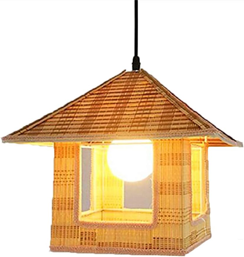 LgoodL Modern European Style Cabin Ceiling Lamp Rattan Art Bamboo Pendant Lights Exhibition Natural Farm Chandelier Lighting Yellow