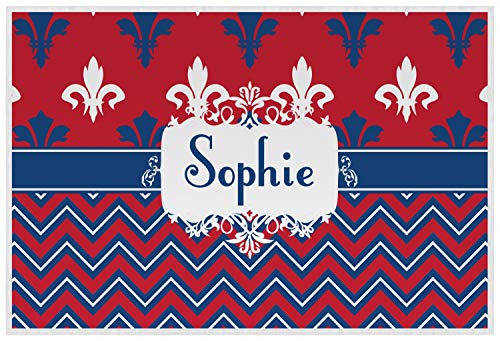 Personalized Patriotic Fleur de Lis Laminated Placemat w/Name or Text