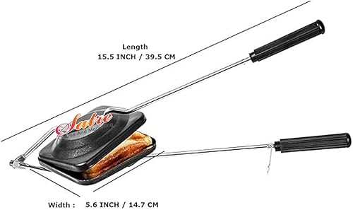 Miniatura 2 de Sandwichera de gas de aluminio antiadherente y tostadora de parrilla - Negro