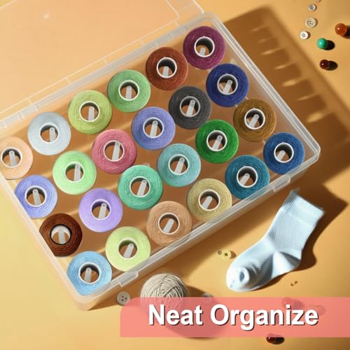 Image of Vowcarol Thread Holder Cases 2 Pack 48 Pegs, Embroidery Thread Organizer and Storage, Plastic Sewing Box