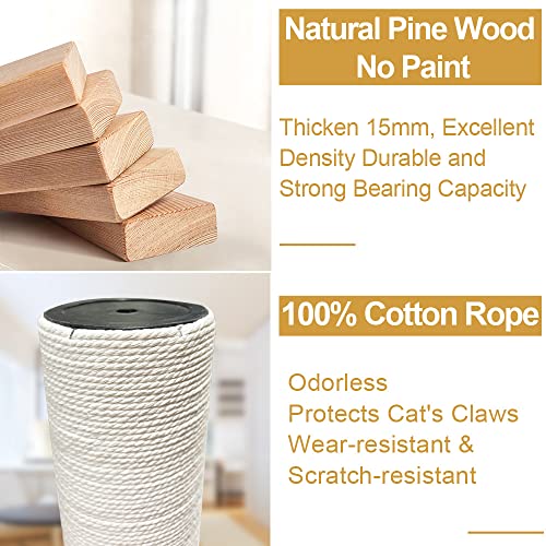 La La Pet® Wall Mounted Cat Furniture Wooden Cat Shelves and Perches for Wall Cat Steps Ladder Cat Bed Activity Tree Cat… - Image 6