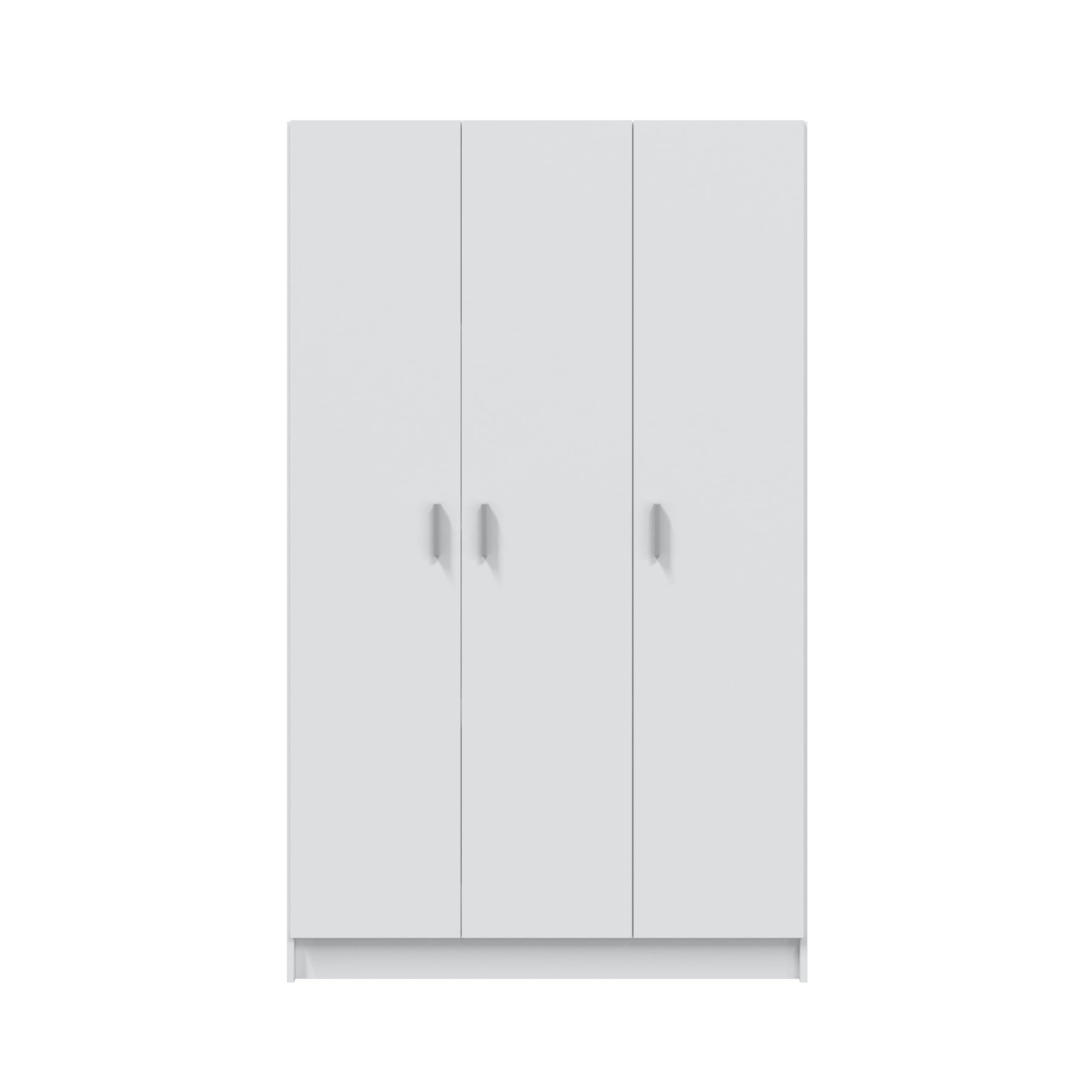amuéblate Online - Armario Auxiliar Multiusos Escobero de Tres Puertas, Modelo Delta, Color Blanco, Medidas: 109 cm (Ancho) x 180 cm (Alto) x 37 cm (Fondo)