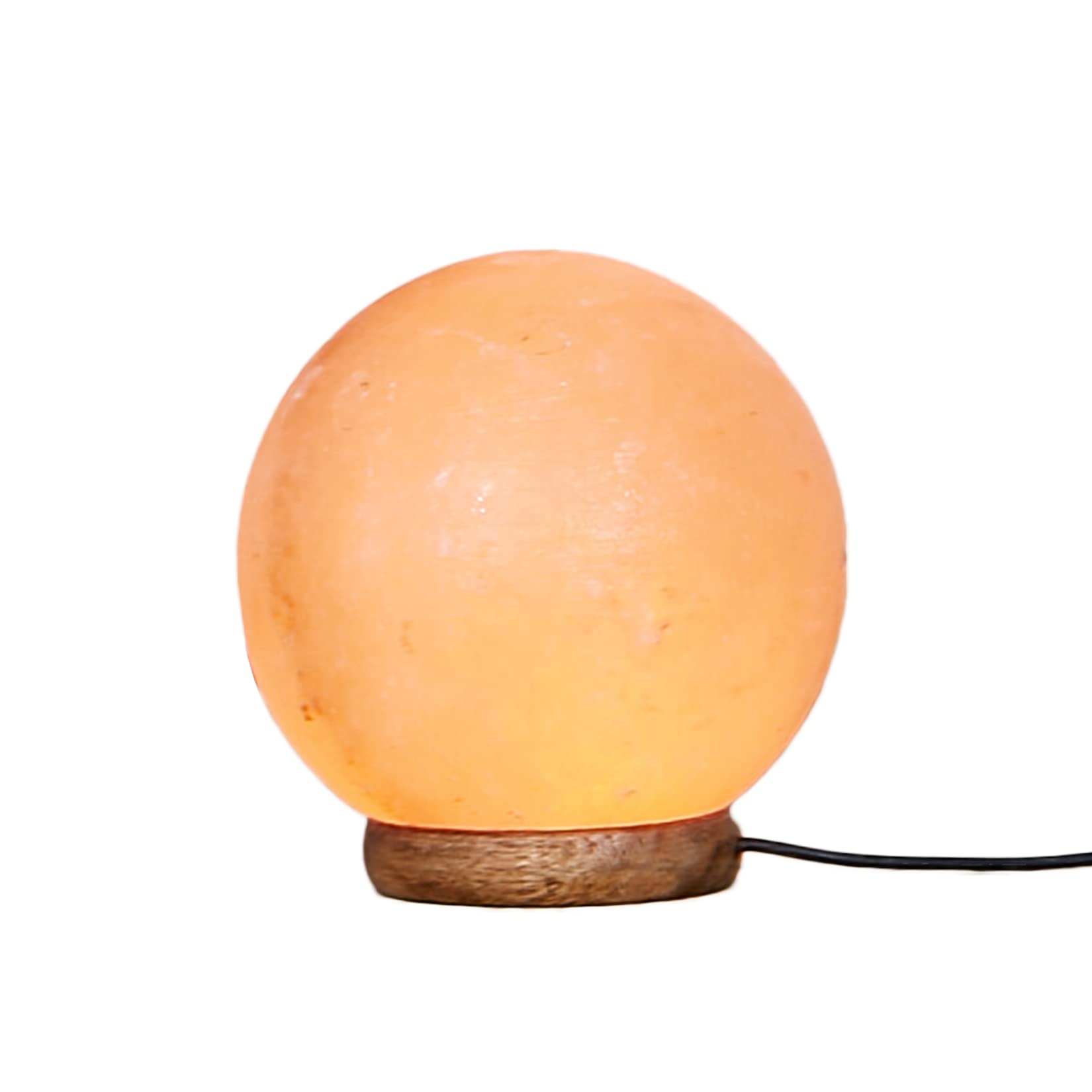 Shopping Zone Pink Himalayan Salt Lamp Ball Shape, All Natural Crystal Rock Salt Lamp Handcrafted with Wooden Base with USB Cable Relaxation Light Home Decor USB Powered LED Lamp (Salt Ball LAMP)