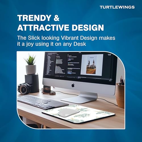 Image of TURTLEWINGS | Mousepad | Smiley - 22x18 cm, 3mm Thick | Abstract Design Non-Slip Rubber Base | Office, Study & Gaming Use | Premium Smooth Surface 11 12