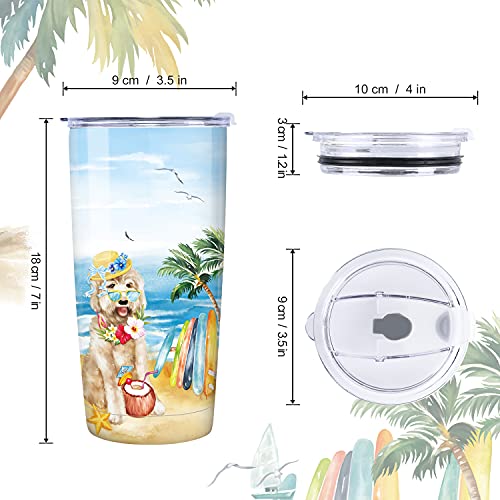 NymphFable 20oz Playa Perro Taza Termo Cafe para Llevar Taza Termica Acero Inoxidable Taza Personalizada - Imagen 4