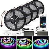 ♫ Sync mit Musik && Timerfunktion: Das Lichtband verfügt über zwei Mikrofone: APP-Mikrofon und Gerätemikrofon. Dank des hochempfindlichen Mikrofons reagiert der led streifen auf Musik und sogar auf Ihre Stimme, Umgebungslicht je nach Musikrichtung ändert. Sie können auch die Timer-Funktion verwenden, um den Zeitplan festzulegen.