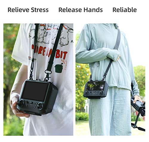 ZJRXM Gurt für DJI Smart Controller/RC Pro Zubehör, RC Pro Controller Lanyard Umhängeband Schultergurt für DJI Smart Controller/RC Pro, Schultergurt aus PU-Leder mit 3 Loch Haken Halterung