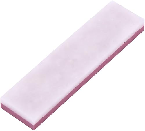 1pc Blade Sharpener Stone Whetstone Polishing Tool Two Sides 10000# 3000# Grit Sharpening stone kitchen fine with non-slip base open edge(White)