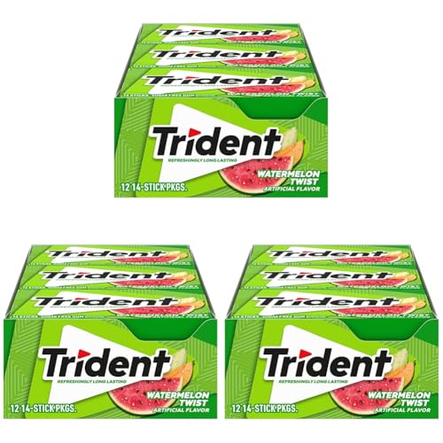Image of Trident Watermelon Twist Sugar Gum Watermelon Twist 14 Ct Pack Of 36