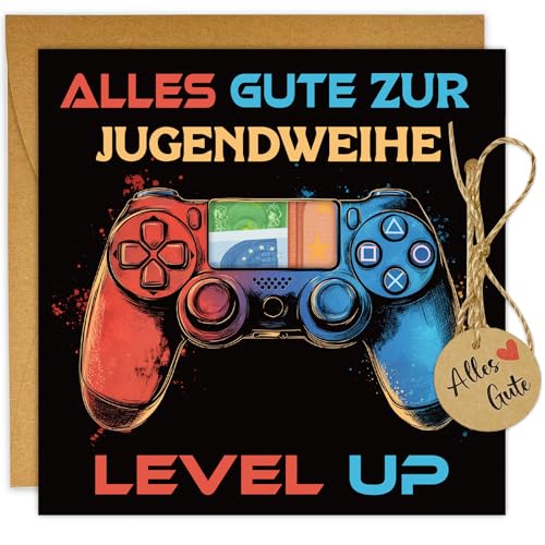 Jugendweihe Geldgeschenke Coole Jugendweihe Geschenke für Jungen Mädchen Gamepad Karte Geldgeschenke Verpackung mit Umschlag