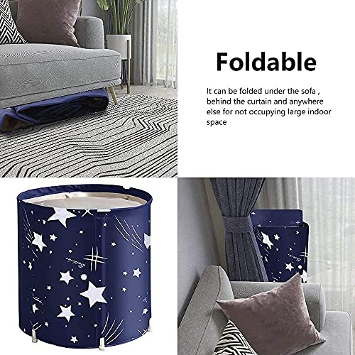 Foldable Bathtub Portable Soaking Bath Tub,Eco-Friendly Bathing Tub For Shower Stall,Thickening With Thermal Foam To Keep Temperature (Blue Sky Neo) #TOP5