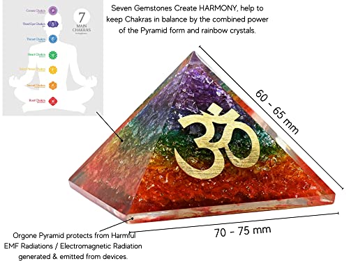 Pyramide d'Orgonite 7 Chakras Grand Format pour Guérison Énergétique et Feng Shui - 2