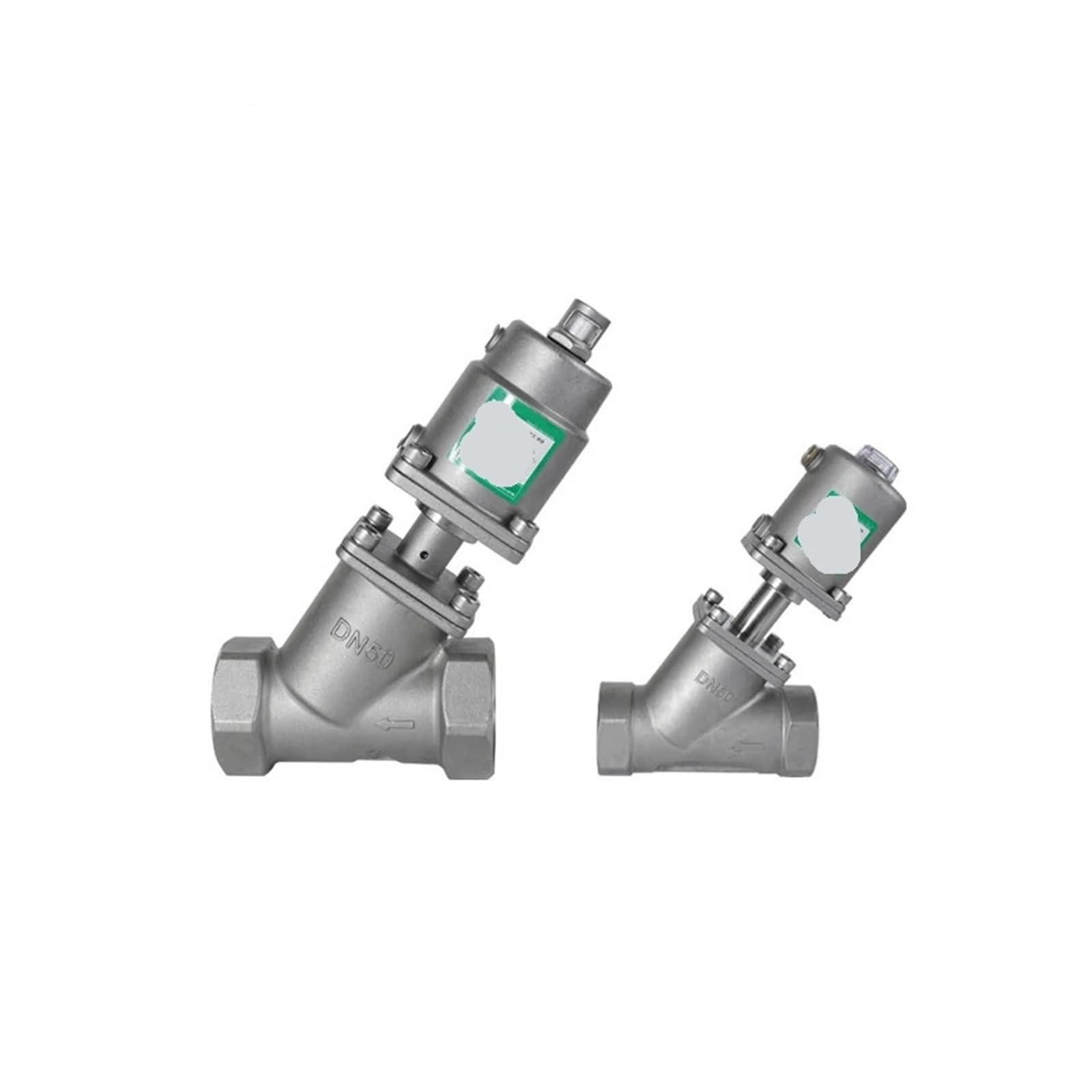 Vanne de siège pneumatique inox 304 type Y taraudée à double effet DN12