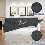 PureFit 100% Dual Waterproof Couch Cover Slipcovers for Couches and Sofas - Stretch Non Slip Fleece Sofa Covers Washable, Leakproof Furniture Protector for Kids, Pets, Dog (Sofa, Dark Gray) - Image 3