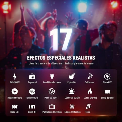 Foco RGB Neewer CB100C para streaming silencioso y grabación de vídeo en casa con escenas 4