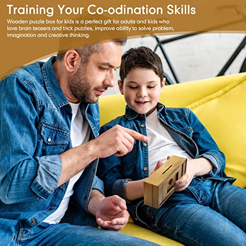 Kasyat Puzzle Box For Adults Wooden Puzzle Boxes With Latent Compartments Difficult Puzzle Box With Secret Compartment Secret Puzzle Box Brainteaser Game For People Over 6+, 2 Packs #TOP3