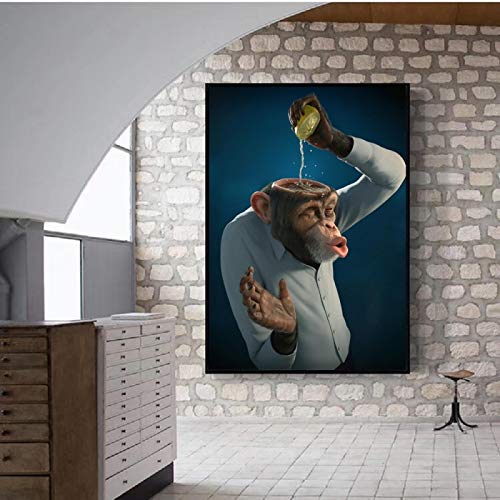 Toile Singe Moderne Drôle 70x100cm pour Rompre la Monotonie - 5