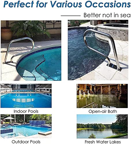 Barandal para piscina metálico de acero pulido plateado miniatura 3