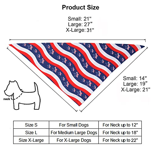 Ptdecor American Us Flag Dog Bandana 4Th Of July Dog Bandanas Reversible Triangle Bibs Scarf For Large And Extra Large Dogs (Style 2, X-Large) #TOP3