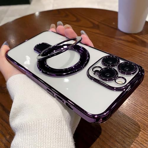 �܂��ݎ� ��̌^�����O iPhone 16 Pro Max �p �P�[�X �X�^���h�@�\ Magsafe�Ή� �N���A�P�[�X ���^ �y�� �A�C�t�H��16�v���}�b�N�X ���� iPhone16ProMax �Ή� �J�o�[ ���^���b�NTPU (�p�[�v��, iPhone