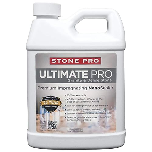 StonePro Ultimate Pro Sellador (para granito sellador, pizarra, cuarcita y piedra densa) (1 cuarto de galón - 32 onzas líquidas) (1 cuarto de galón