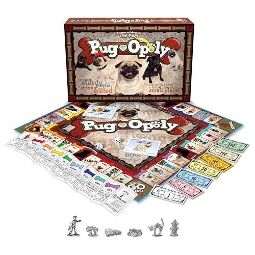 Juego de mesa Pug-Opoly para familias y adultos miniatura 2