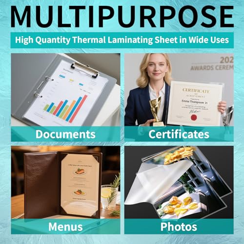 Image of 5 Mil Thermal Laminating Sheets 300 Pack, Clear 9 inch x 11.5 inch Laminating Pouches Rounded Corner, Holds 8.5 x 11 Inch Sheet, Letter Size Lamination Paper for Laminators