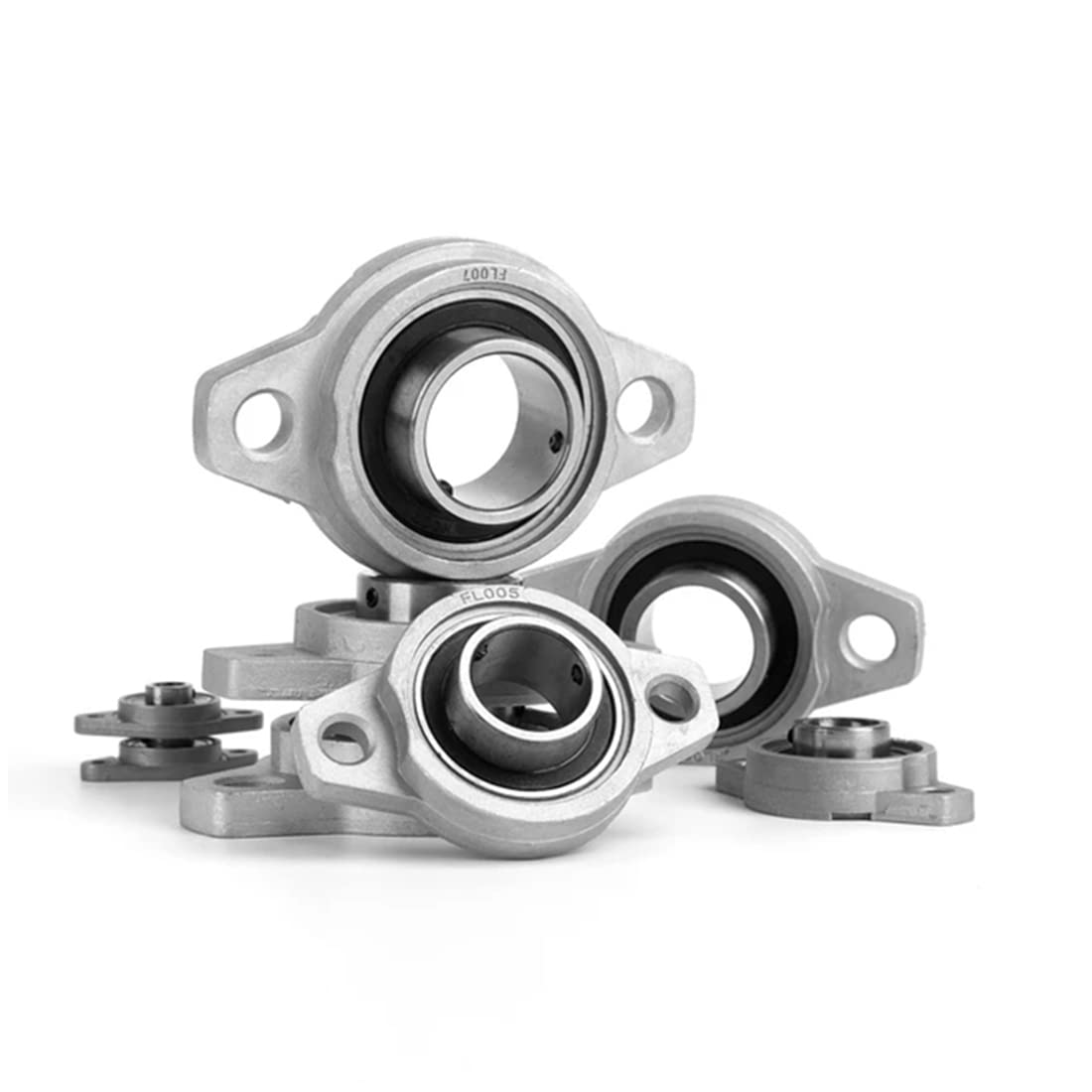 HiPicco Lot de 4 roulements à billes KPL005 montés sur bride – Alésage 25 mm ID Auto-alignement en alliage de zinc pour tige d'arbre linéaire de 25 mm de diamètre